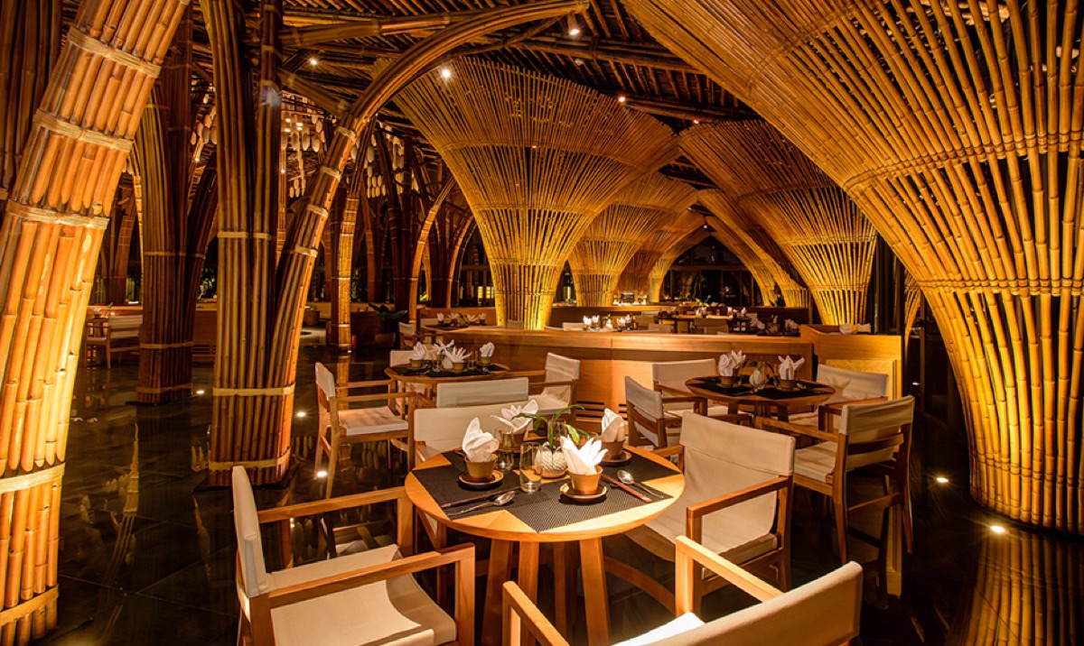 Hay Hay bamboo restaurant at Naman Retreat